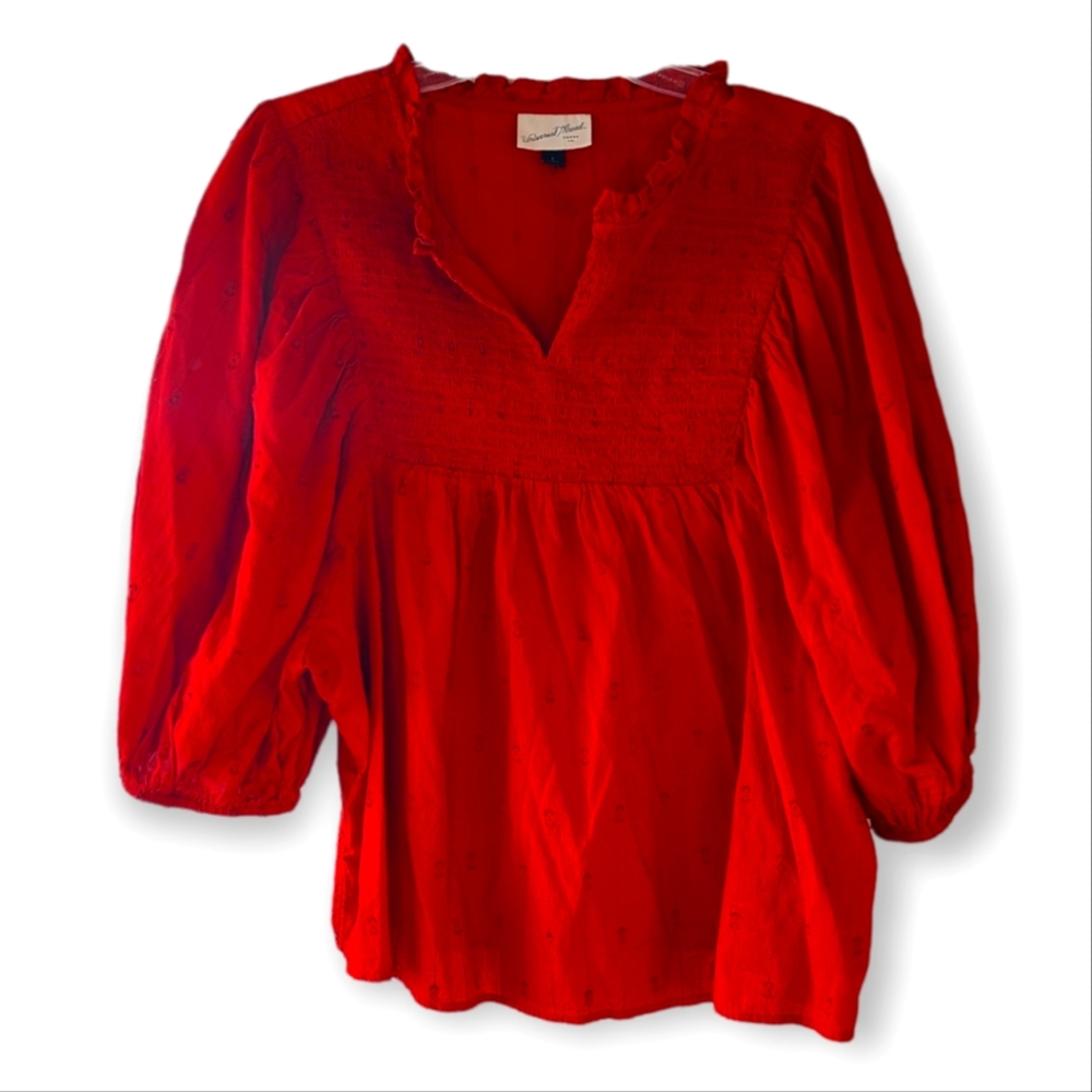 Lantern Sleeve Rouched Blouse
